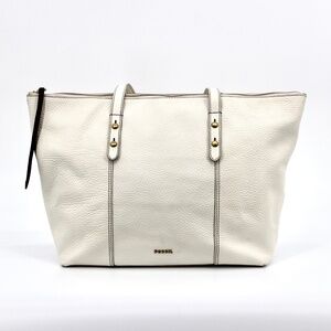 Fossil Jenna tote bag in white leather
